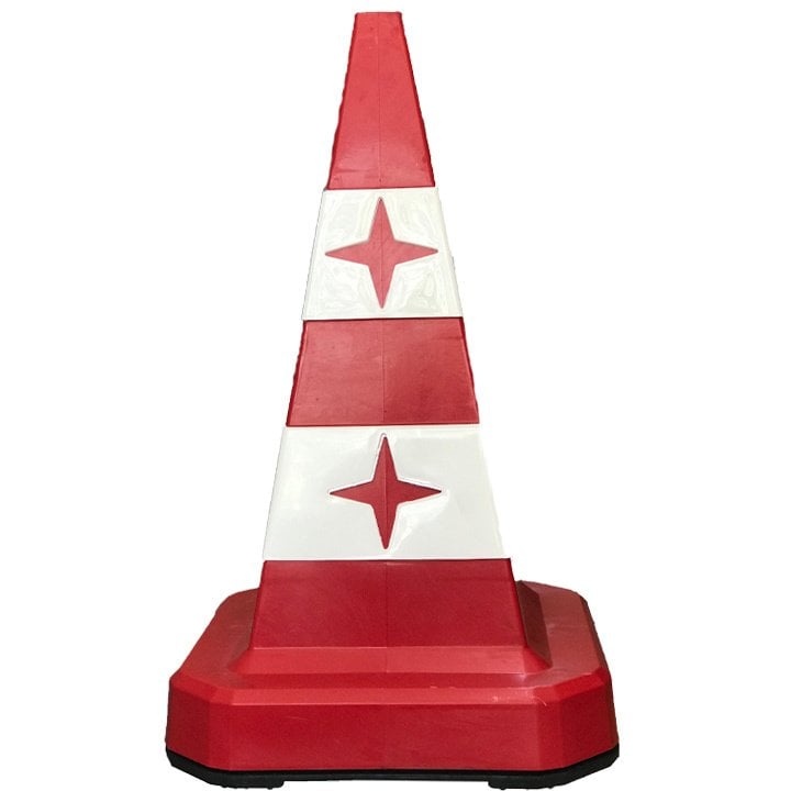 Kedi Gözlü Koni Kırmızı Beyaz Ağırlıklı 60 cm