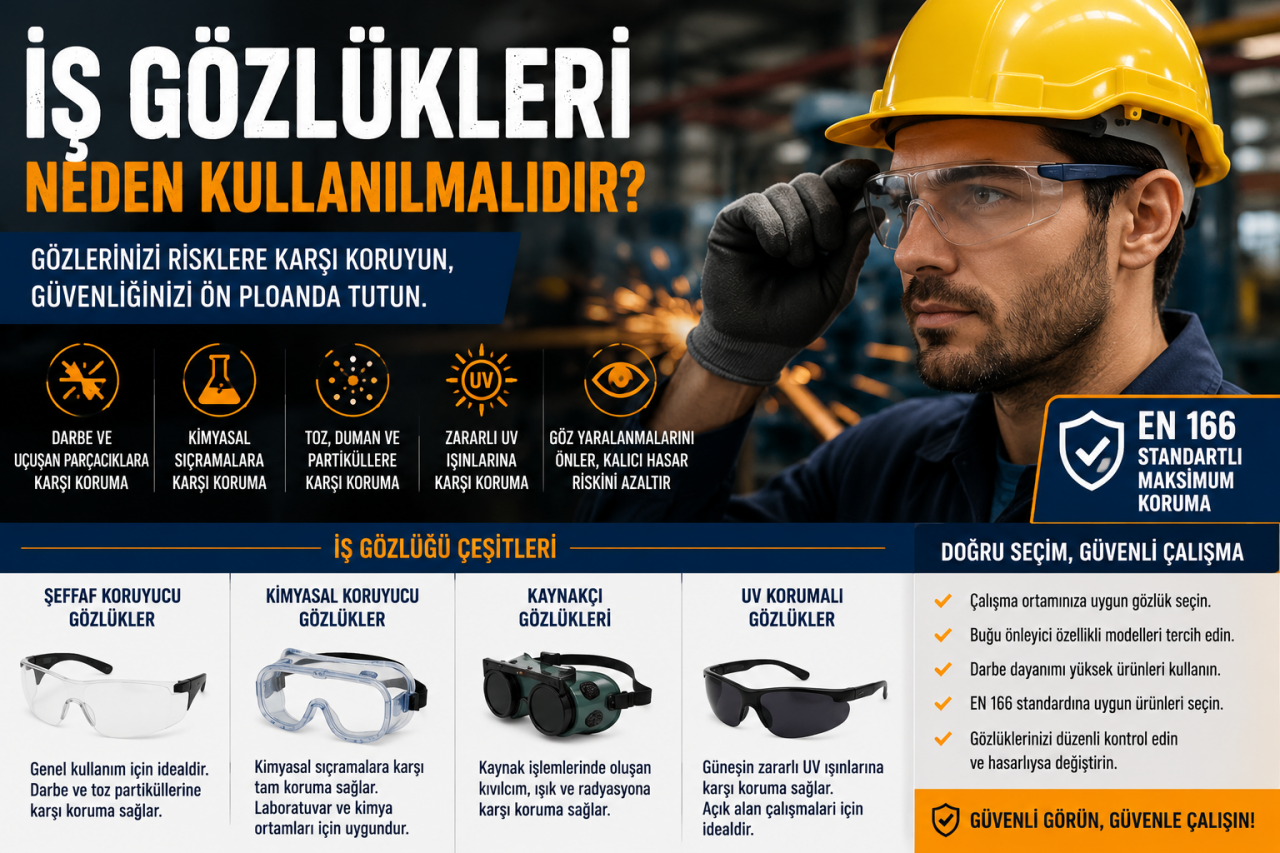 İş Gözlükleri Neden Kullanılmalıdır? İş Güvenliğinde Göz Korumasının Önemi