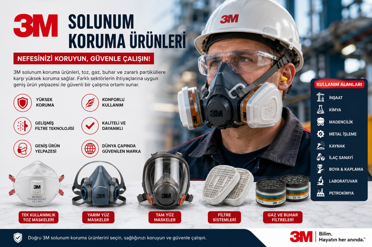 3M Solunum Koruma Ürünleri Nedir? İş Güvenliğinde Doğru Koruma Rehberi