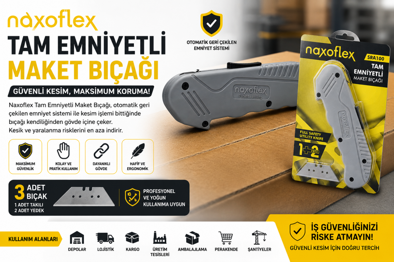 Naxoflex Tam Emniyetli Maket Bıçağı ile Güvenli Kesim Deneyimi
