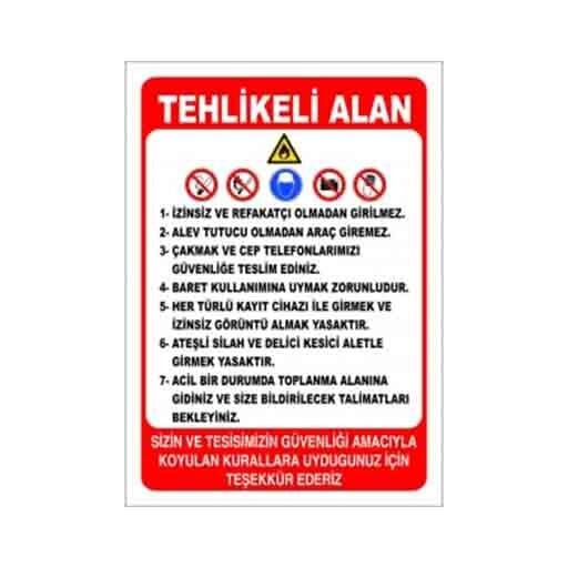 Tesis, Giriş-Çıkış ve Alan Bilgilendirme Levhaları