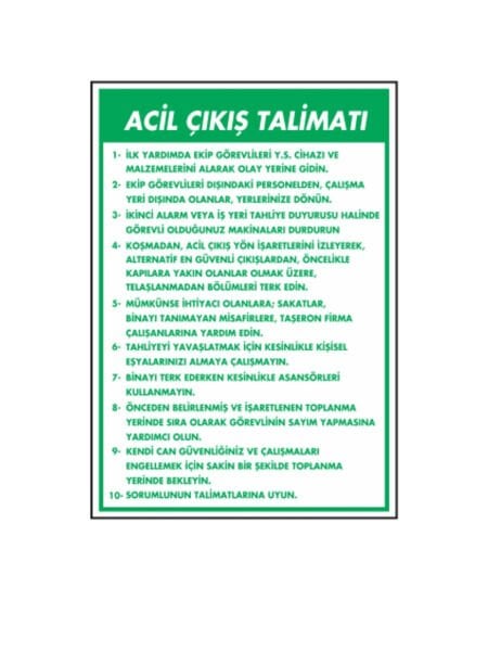 Acil Çıkış Talimatı