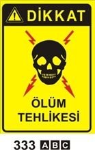 Ölüm Tehlikesi 25x35 cm Sticker (Yapışkanlı)Etiket