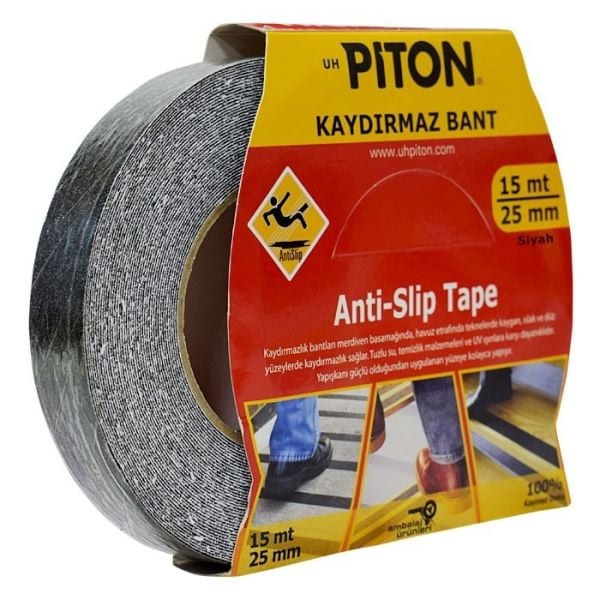 Piton Kaydırmaz Bant 25mm x 15m Siyah