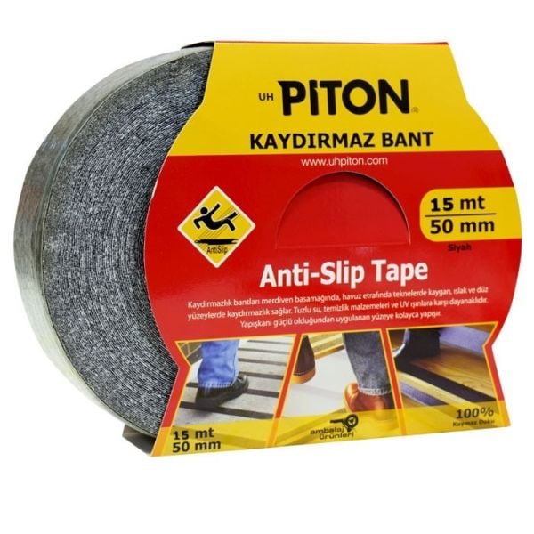 Piton Kaydırmaz Bant 50mm x 15m Siyah