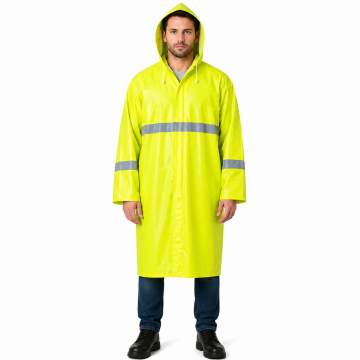 Balıkçı Yağmurluk Reflektörlü Pvc Kalın Kumaş Sarı
