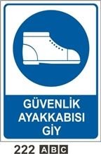 Güvenlik Ayakkabısı Giy 35x50 cm Sticker (Yapışkanlı) Etiket