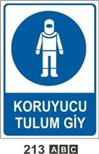 Koruyucu Tulum Giy 35x50 cm Sticker (Yapışkanlı) Etiket