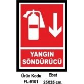 Yangın Söndürücü Fotolümenli 22x30 cm 3mm Dekota Üstü Fotolümen  Levhası
