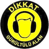 Dikkat Gürültülü Alan Yer Etiketi