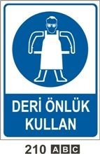 Deri Önlük Kullan 25x35 cm Sticker (Yapışkanlı) Etiket