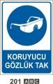 Koruyucu Gözlük Tak 35x50 cm Sticker (Yapışkanlı) Etiket