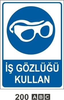 İş Gözlüğü Kullan 35x50 cm Sticker (Yapışkanlı) Etiket