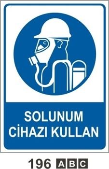 Solunum Cihazı Kullan 25x35 cm Sticker (Yapışkanlı) Etiket