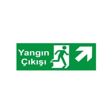 Yangın Çıkışı Levhası Sağ Yukarı Yön (Fotolümenli)