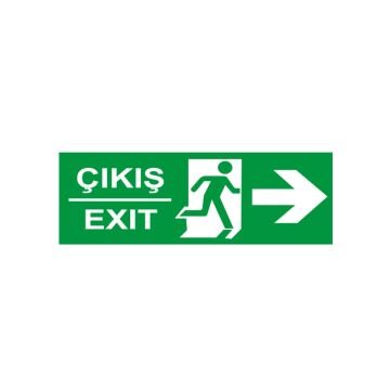 Çıkış Levhası Fosforlu - Fotolümen Sağ Yön