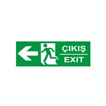 Çıkış Levhası Fosforlu - Fotolümen Sol Yön
