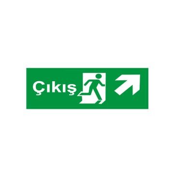 Çıkış Levhası Fosforlu - Fotolümen Sağ Yukarı