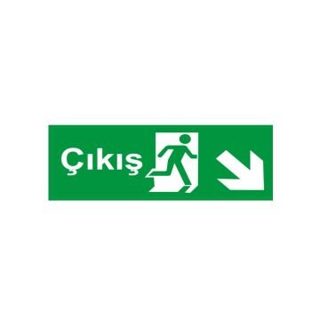 Çıkış Levhası Fosforlu - Fotolümen Sağ Aşağı