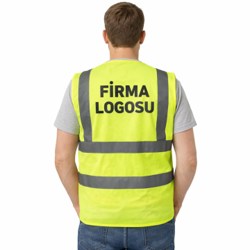 Logo Baskılı Sarı Mühendis Yeleği