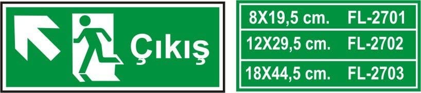 Çıkış Levhası Fosforlu - Fotolümen