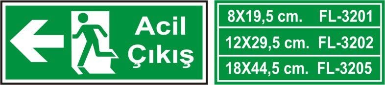 Acil Çıkış Levhası Fosforlu - Fotolümen