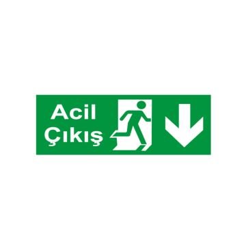 Acil Çıkış Levhası Aşağı Yön