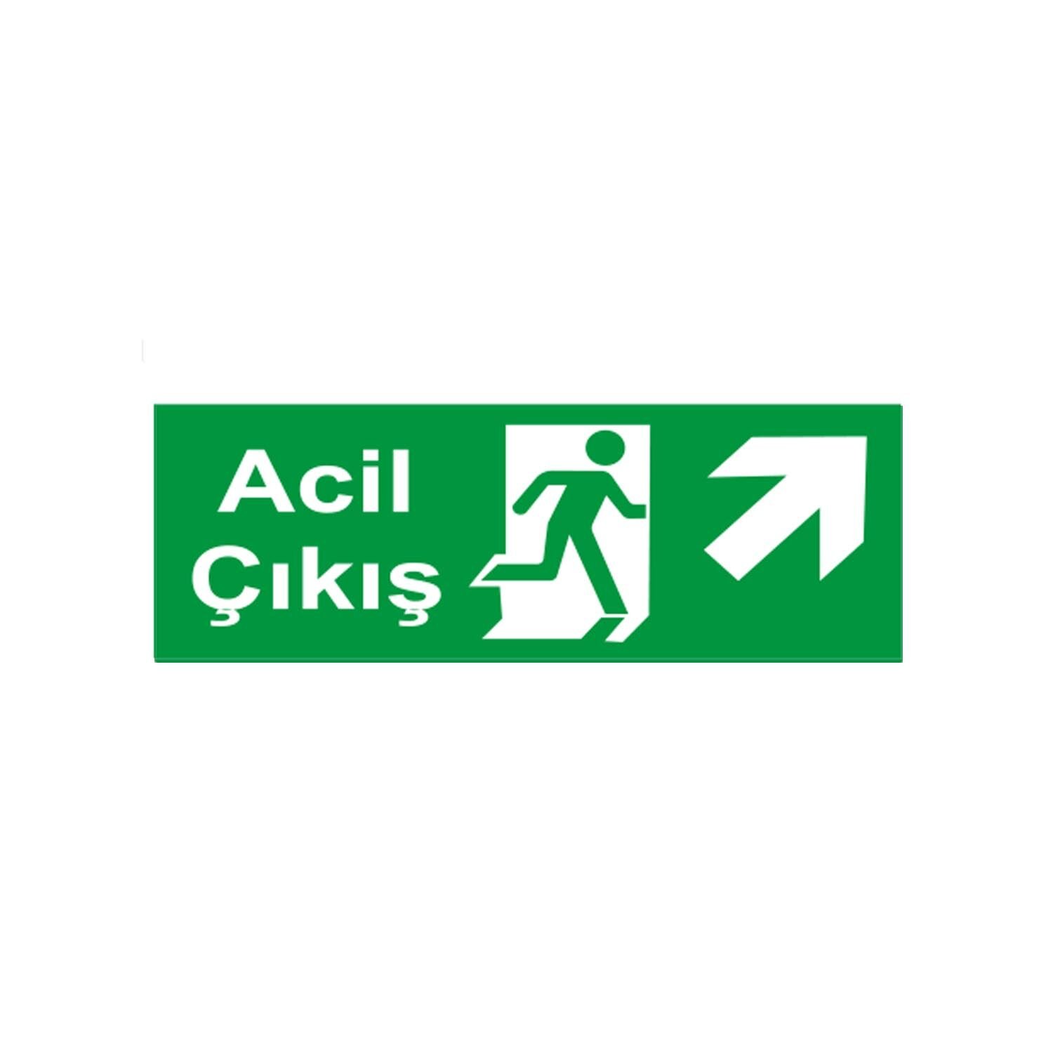 Acil Çıkış Levhası Sağ Yukarı Yön