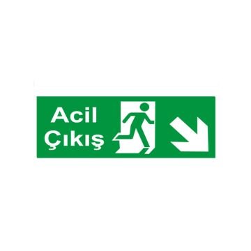 Acil Çıkış Levhası Sağ Aşağı Yön