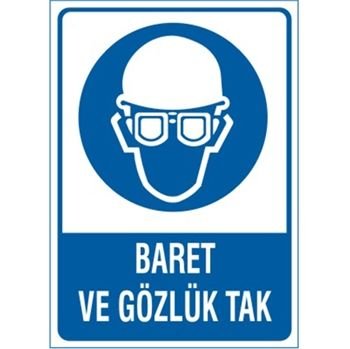 Baret ve Gözlük tak 35x50 cm Sticker (Yapışkanlı) Etiket