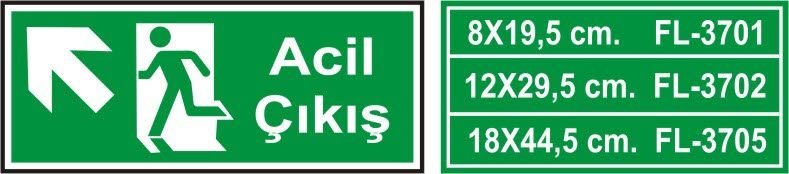 Acil Çıkış Levhası Fosforlu - Fotolümen
