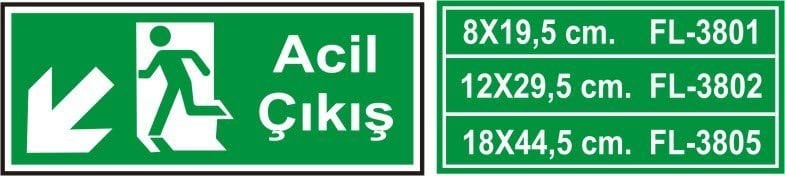 Acil Çıkış Levhası Fosforlu - Fotolümen
