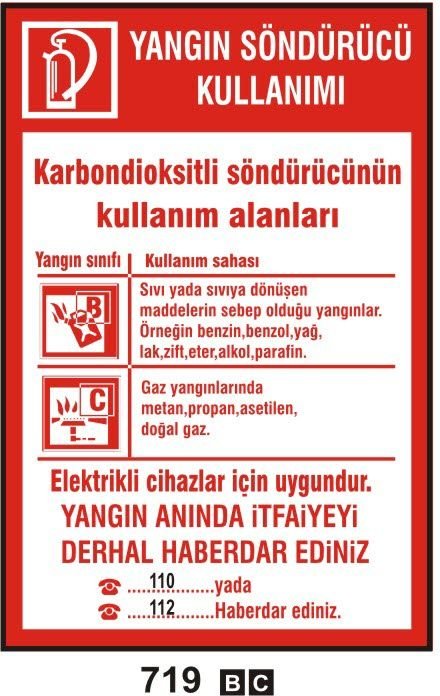 Yangın Södürücü Kullanımı-Karbondioksitli