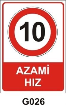 Azami Hız 10 Km 35x50 cm Dekota (Forex) 3mm