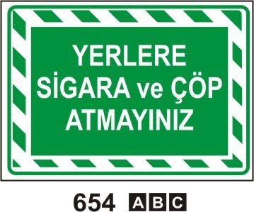 Yerlere Sigara Çöp Atmayınız 25x35 cm PVC (Plastik) 0,50mm