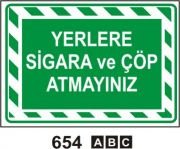 Yerlere Sigara Çöp Atmayınız 25x35 cm PVC (Plastik) 0,50mm