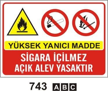 Yüksek Yanıcı Madde Sigara İçilmez Açık Alev Yasaktır