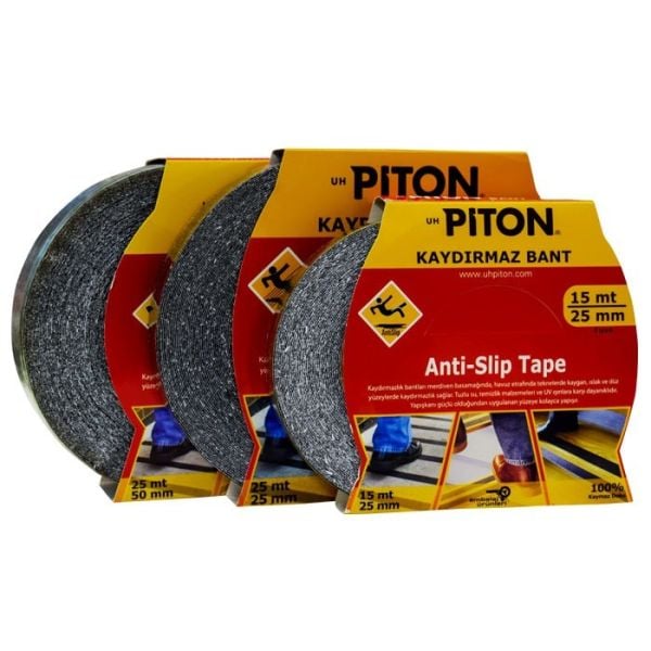 Piton Kaydırmaz Bant 25mm x 25m Siyah