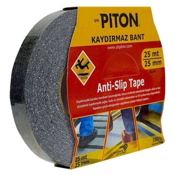 Piton Kaydırmaz Bant 25mm x 25m Siyah