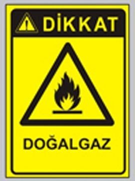 Dikkat Doğalgaz 50x70 cm Saç (Galvaniz) 0,50mm