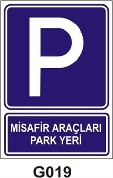 Misafir Araçları Park Yeri 25x35 cm PVC (Plastik) 0,50mm