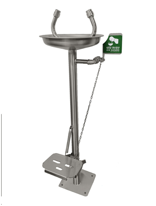 Göz/Yüz Yıkama Duşu Boy Tipi Ayak Kumandalı