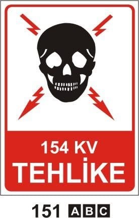154 Kv Tehlike Uyarı Levhası