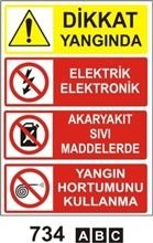 Dikkat Yangında 35x50 cm Sticker Etiket
