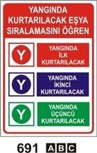 Yangında Kurtarılacak Eşya Sıralamasını Öğren 35x50 cm Sticker Etiket