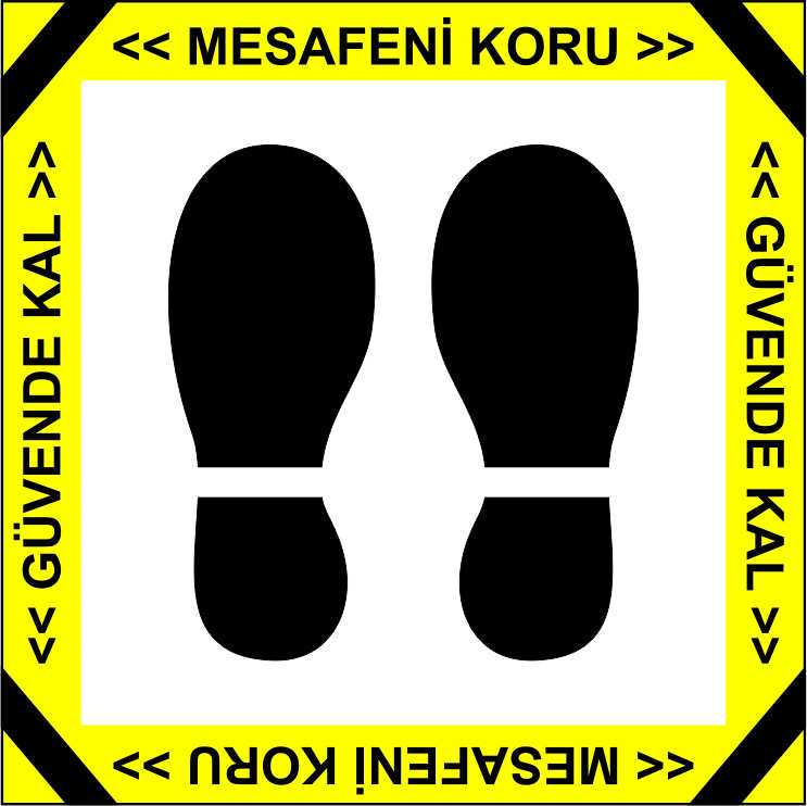Sosyal Mesafe Etiketi Laminasyonlu