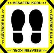 Sosyal Mesafe Etiketi Laminasyonlu