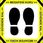 Sosyal Mesafe Etiketi Laminasyonlu