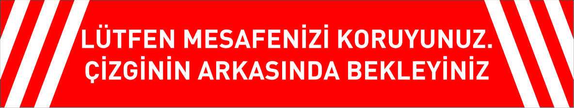 Sosyal Mesafe Etiketi Laminasyonlu