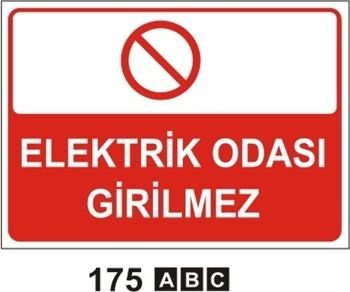 Elektrik Odası Girilmez 35x50 cm Sticker (Yapışkanlı) Etiket